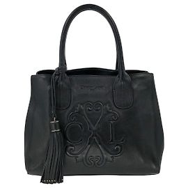 Christian Lacroix Borsa vintage Lacroix in pelle nera con logo CL Nero