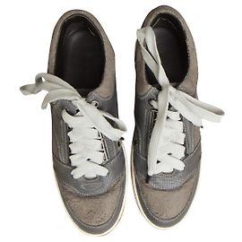 baskets Lanvin en cuir gris taille 44 Gris