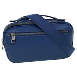 Louis Vuitton-LOUIS VUITTON Damier Infini Ambreil Bandolera Cuero Azul N41354 LV 31997EN-Azul