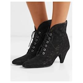 Laurence Dacade-Laurence Dacade Sabrina Black Lace Ankle Boots-Black