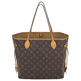 Louis Vuitton-LOUIS VUITTON Monogram Neverfull MM Sac à bandoulière cabas en toile marron M41177  Occasion-Marron