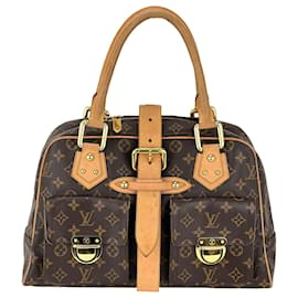 Louis Vuitton-Louis Vuitton Hand Bag Manhattan GM Monogram Canvas Shoulder Added Insert Preowned-Brown