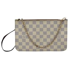 Louis Vuitton-LOUIS VUITTON Pochette Damier Azur Clutch Crossbody Bag de NEVERFULL d'occasion-Blanc