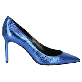Saint Laurent-Anja Metallic Pumps-Blue