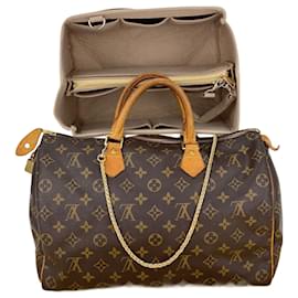 Louis Vuitton-Louis Vuitton Monogram Canvas Speedy 35 Shoulder Bag Added Insert & Chain M41107 Preowned-Brown