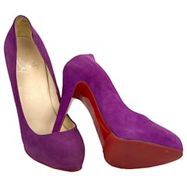 Christian Louboutin-CHRISTIAN LOUBOUTIN Suede Purple Pumps Heels SZ 37 / US 7 100% authentic pre owned-Purple