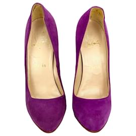 Christian Louboutin-CHRISTIAN LOUBOUTIN Suede Purple Pumps Heels SZ 37 / US 7 100% authentic pre owned-Purple