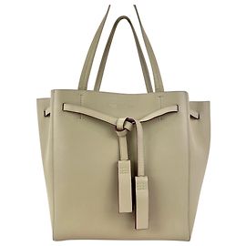 Céline CELINE Cabas CABAS PHANTOM Petit Pompon Cuir Lisse Dune Insert Ajouté Occasion Beige