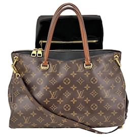 Louis Vuitton-Louis Vuitton PALLAS Monogram canvas calf leather M41064 Black Handbag Added Insert Pre owned-Black