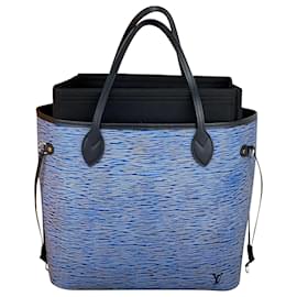 Louis Vuitton-LOUIS VUITTON Neverfull MM Epi Leather Bleu Denim Tote Shoulder Bag W/Added Insert M51053  Pre owned-Blue