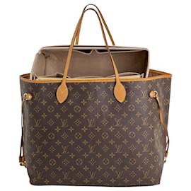 Louis Vuitton-LOUIS VUITTON Monogram Neverfull GM Brown Canvas Tote Shoulder Bag Added Insert  M40990 Pre owned-Brown