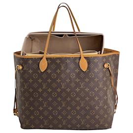 Louis Vuitton-LOUIS VUITTON Monogram Neverfull GM Sac à bandoulière cabas en toile marron Insert ajouté M40990 Occasion-Marron