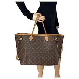 Louis Vuitton-LOUIS VUITTON Monogram Neverfull GM Sac à bandoulière cabas en toile marron Insert ajouté M40990 Occasion-Marron