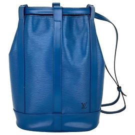 LOUIS VUITTON RANDONNEE PM Blue Epi Leather Shoulder Bag Rucksack gebraucht Blau