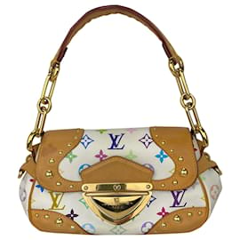 Louis Vuitton-Bolsa de Ombro LOUIS VUITTON Monograma Multicolorida Marilyn Branca M40127 Usado-Branco,Cru