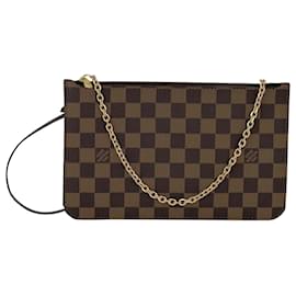 Louis Vuitton-Louis Vuitton Pochette de Neverfull Damier Ebene Canvas Pouch Pre Owned-Marron