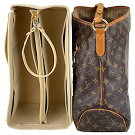 Louis Vuitton-Louis Vuitton Delightful GM Tote Monogram Lona Hombro con bolso insertado De segunda mano-Castaño