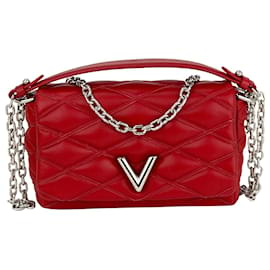 Louis Vuitton-LOUIS VUITTON Go-14 Mini Malletage Lambskin Hand shoulder Bag Authentic preowned-Red
