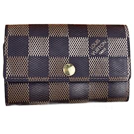 Louis Vuitton-Louis Vuitton 6 Key Holder Damier Ebene Canvas Key ring  N62630-Brown