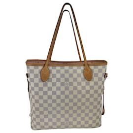 Louis Vuitton-Louis Vuitton Neverfull MM Damier Azur W/Insert Sac à main cabas N41605 Occasion-Blanc