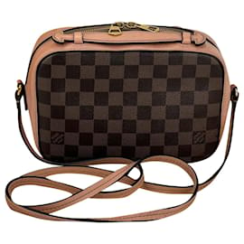Louis Vuitton-Louis Vuitton Crossbody Santa Monica Damier Ebene Pink Leather Bag N40179 Preowned-Pink