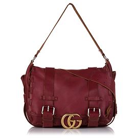 Gucci Red GG Marmont Messenger Bag Red Dark red