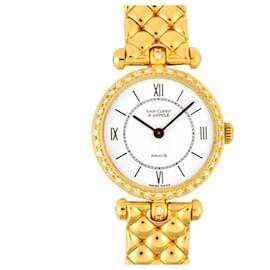 Van Cleef & Arpels-*Van Cleef & Arpels Classic La Collection Diamond Bezel K18YG Women's Watch Quartz White Dial-White,Golden