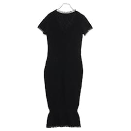 Christian Dior-*Christian Dior Knit Dress Wool Black-Black