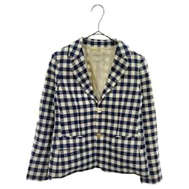 Gucci-*GUCCI 2B Check Tailored Jacket for Kids-Navy blue