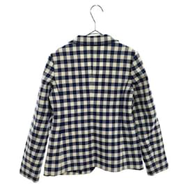 Gucci-*GUCCI 2B Check Tailored Jacket for Kids-Navy blue