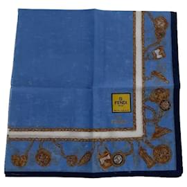 Fendi-Blue Fabric Fendi Scarf-Blue
