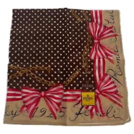 Fendi-Brown Fabric Fendi Scarf-Brown