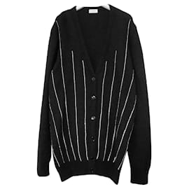 Saint Laurent-Automne Saint Laurent 2015 Cardigan à devant en cristal-Noir