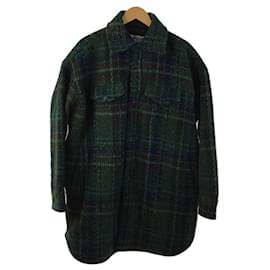 Acne-**Acne Studios (Acne) Check Tweed Oversized Coat/44/Wool/GRN/Check-Green