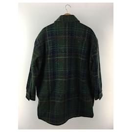 Acne-**Acne Studios (Acne) Check Tweed Oversized Coat/44/Wool/GRN/Check-Green