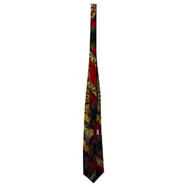 Versace-Gianni Versace Tartan Tie in Multicolor Silk-Other,Python print