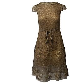 Philosophy Di Alberta Ferretti Midikleid mit Flügelärmeln aus Polyester in Metallic-Gold Golden Metallisch