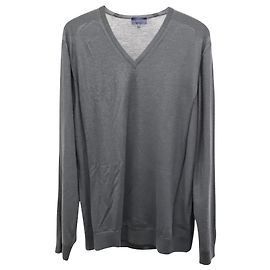 Lanvin Pullover mit V-Ausschnitt aus grauer Merinowolle Grau