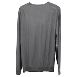Lanvin-Lanvin V-neck Sweater in Grey Merino Wool-Grey