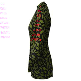 Diane Von Furstenberg-Diane Von Furstenberg Lips Print Wrap Short Jumpsuit in Red and Black Silk -Other