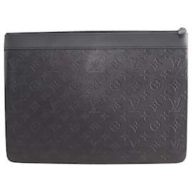 Louis Vuitton-Bolso de mano Discovery Louis Vuitton en piel de becerro negra Cuero-Negro