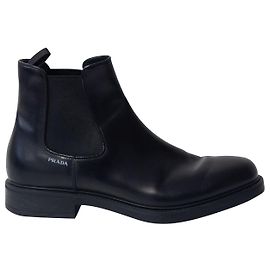 Prada Chelsea Boots in Black Leather Black