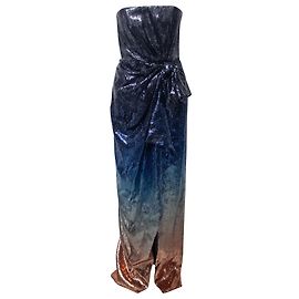 Mary Katrantzou Consort Robe Ombre à Paillettes en Polyester Bleu Multicolore