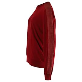 Missoni-Missoni Crewneck Sweater in Red Cotton-Red
