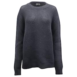 Prada-Prada Chunky Knit Sweater in Black Virgin Wool-Black