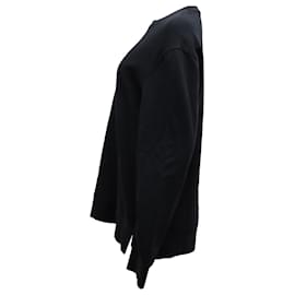 Acne-Acne Studios Side Zip Sweatshirt in Black Cotton-Black