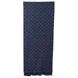 Louis Vuitton Monogram scarf Blue Wool ref.55497 - Joli Closet