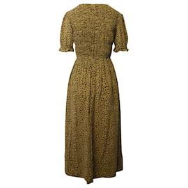 Rejina Pyo-Rejina Pyo Kristen Leopard Print Midi Dress in Brown Cotton-Brown