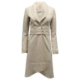 Brunello Cucinelli-Brunello Cucinelli Long Jacket in Light Beige Cotton-Beige