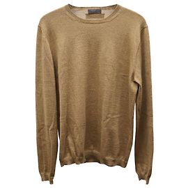 Prada Pullover mit Rundhalsausschnitt aus Kamelwolle Gelb Kamel